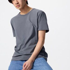 Uniqlo Gray Airism Cotton Short Sleeve Tee Shirt